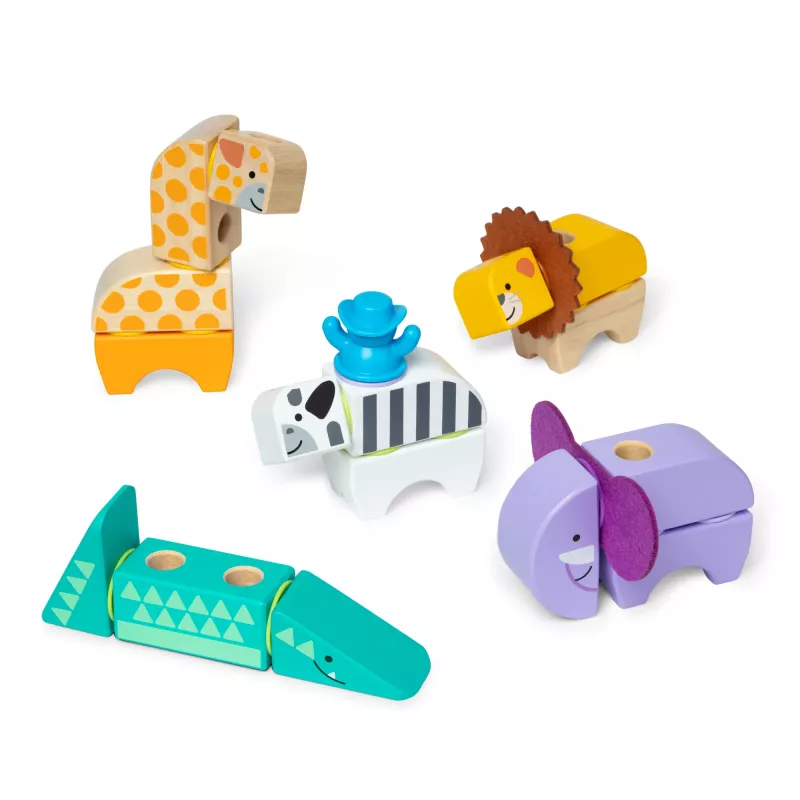 Ehitusmänguasi Spin Master Melissa & Doug Blockables Safari Playset – figuurid ja laotavad klotsid