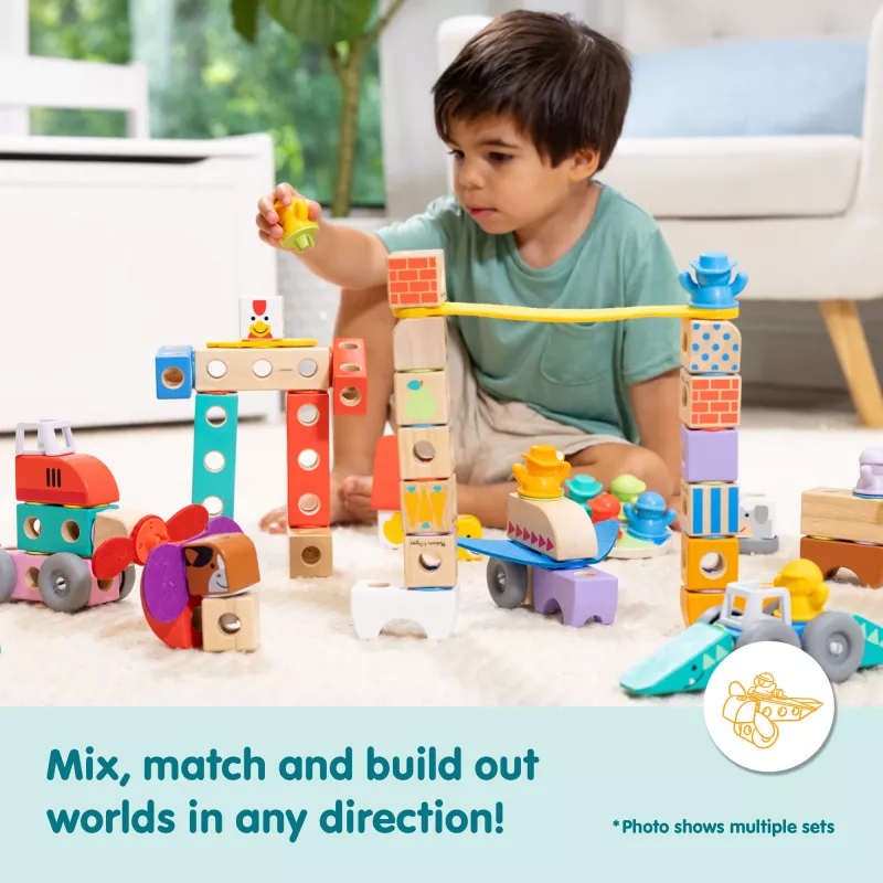 Ehitusmänguasi Spin Master Melissa & Doug Blockables Safari Playset – figuurid ja laotavad klotsid