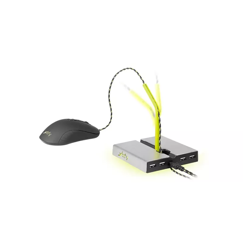Xtrfy B1 Mouse Bungee LED hiirehoidik 4-pordilise USB 2.0 jaoturiga