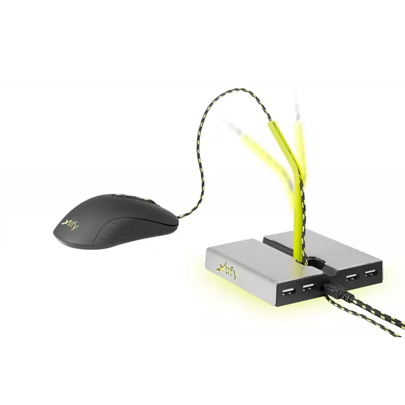 Xtrfy B1 Mouse Bungee LED hiirehoidik 4-pordilise USB 2.0 jaoturiga