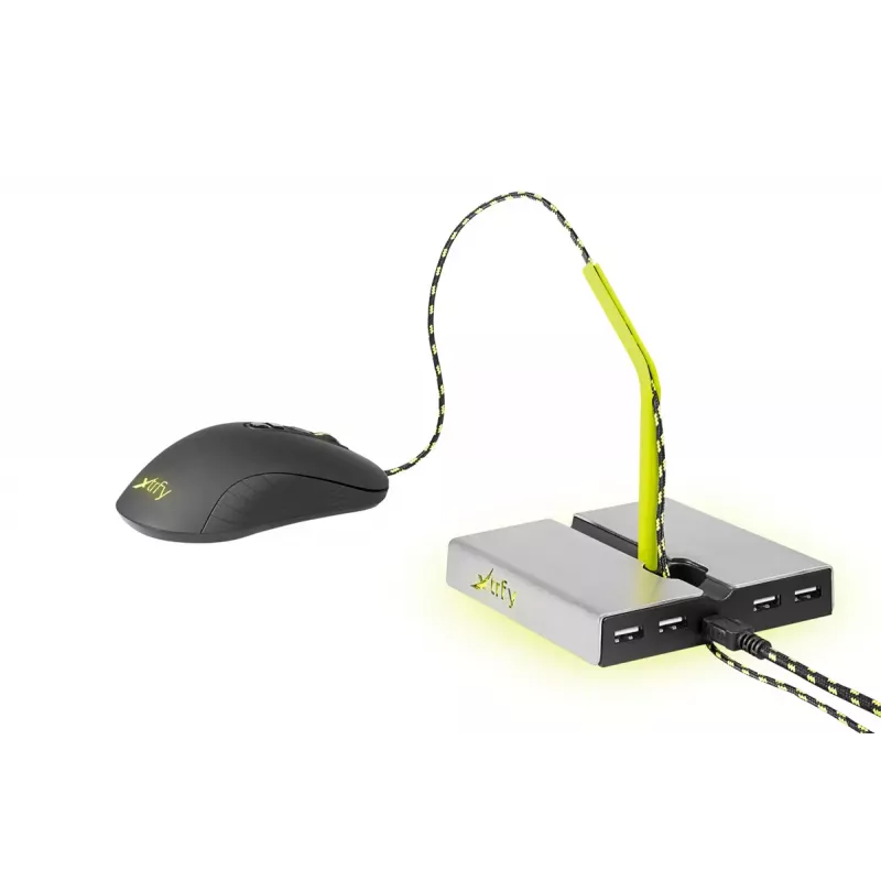 Xtrfy B1 Mouse Bungee LED hiirehoidik 4-pordilise USB 2.0 jaoturiga
