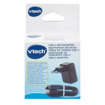 VTech USB-C toiteadapter, 7,5 W, must, õppemänguasjadele