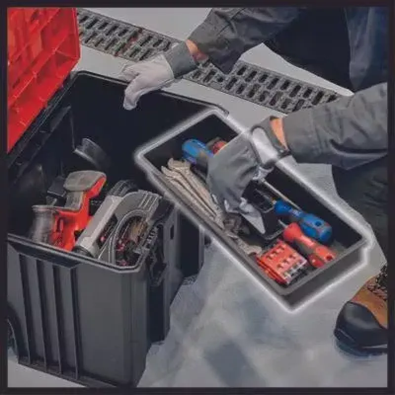Tööriistakast Einhell E-Case L Polüpropüleen must punane 41.5x27.3x32 cm