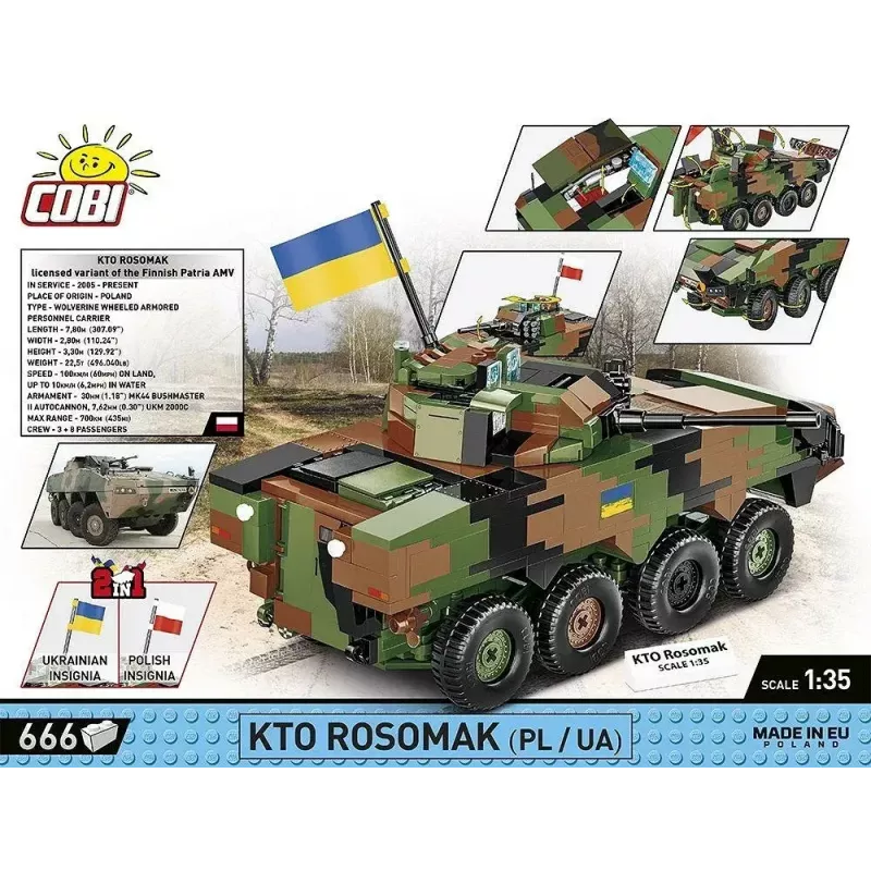 Ehitusklotside mudelikomplekt Cobi Armed Forces KTO Rosomak 2-in-1 (COBI-2629)
