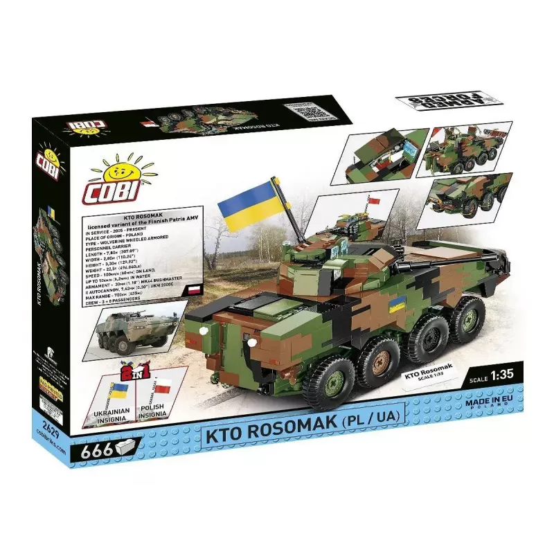 Ehitusklotside mudelikomplekt Cobi Armed Forces KTO Rosomak 2-in-1 (COBI-2629)