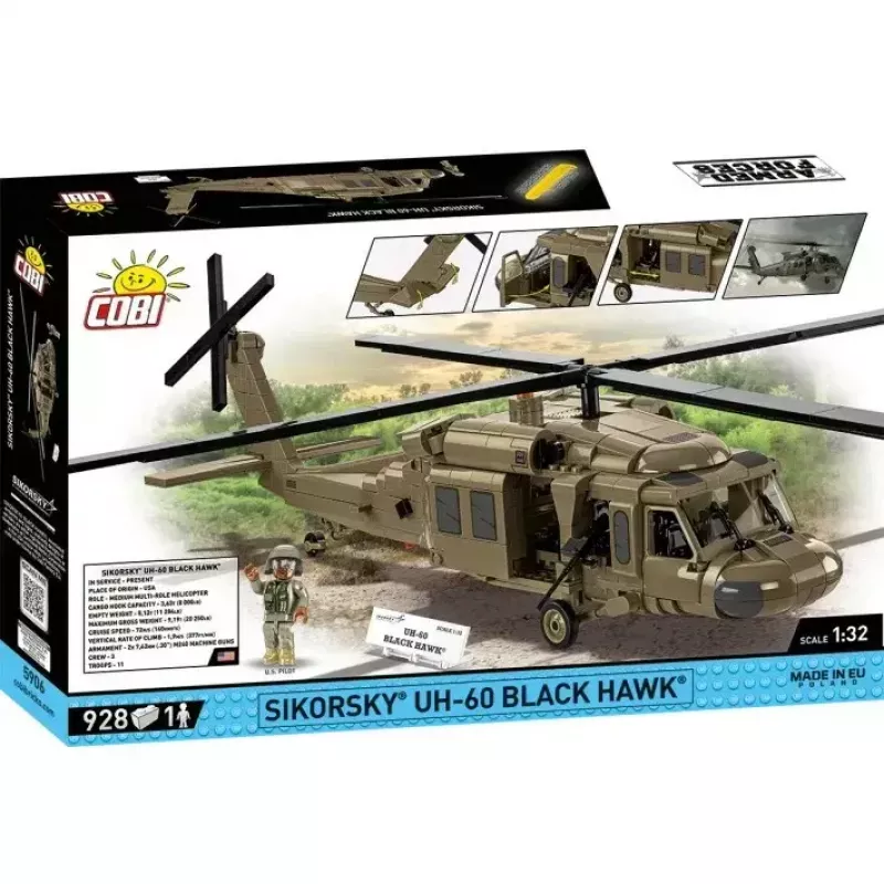 Konstruktorkomplekt Cobi Sikorsky UH-60 Must Hawk 928 klotsi, mudel COBI-5906