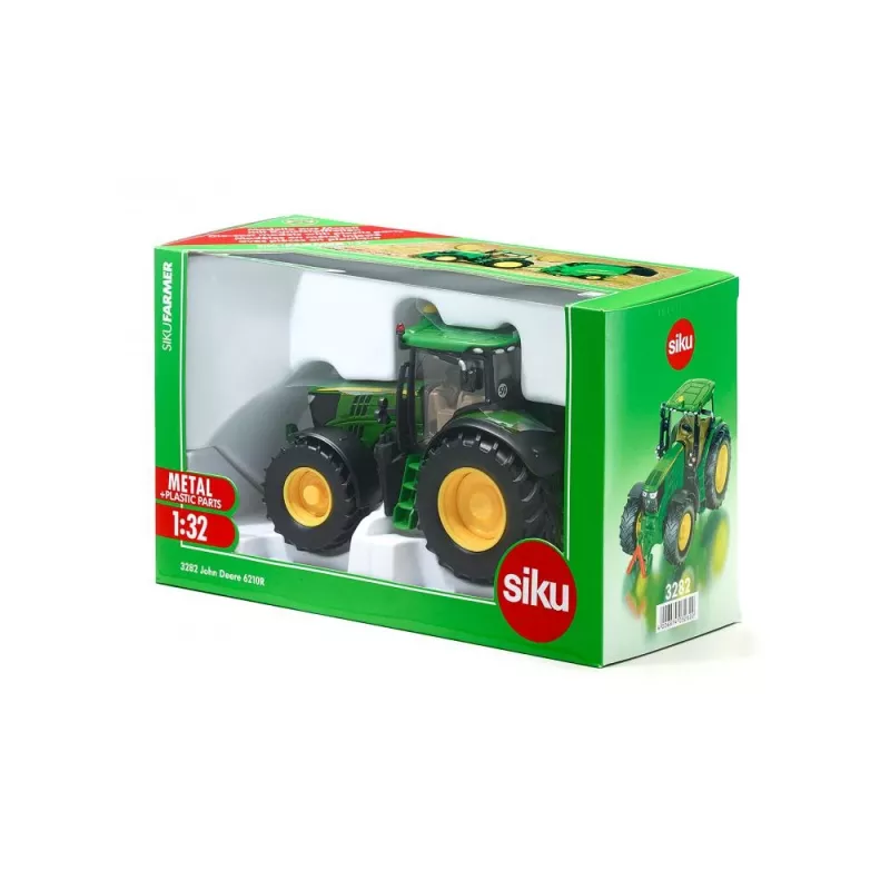 Siku John Deere 6210R, traktorimudel, 3 a, metall, plastik, must, roheline