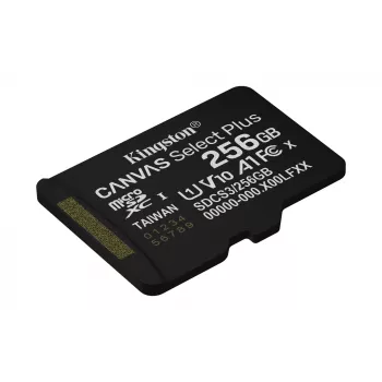 Kingston Technology 256GB micSDXC Canvas Select Plus Gen3 150R A1 üksikpakend w/o ADP
