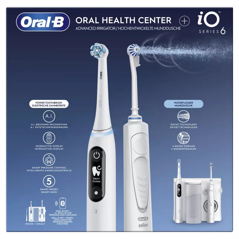 Pöörlev-võnkuv hambahari Oral-B iO6 Valge Täiskasvanu Aku 2 harjapead