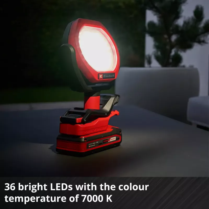 Juhtmeta välilamp EINHELL GC-OL 18/1500 Li‑Solo — LED-valgusti, aku ja laadija ei kuulu tarnekomplekti