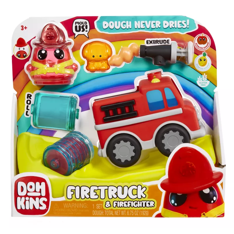 MGA Entertainment DohKins tuletõrjeauto ja tuletõrjuja, voolimissavi mängukomplekt, Mitmevärviline, Laps, Poiss/Tüdruk, 3 a, 99 a