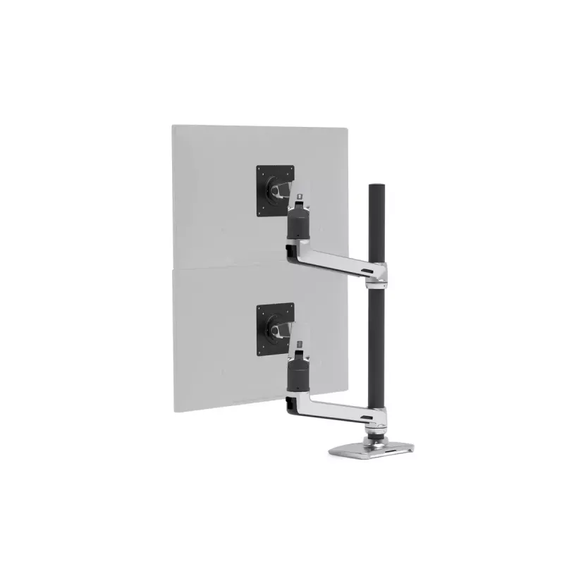 Ergotron LX Series LX Dual Stacking Arm, kõrge post 101,6 cm, alumiinium, klamber, 20 kg