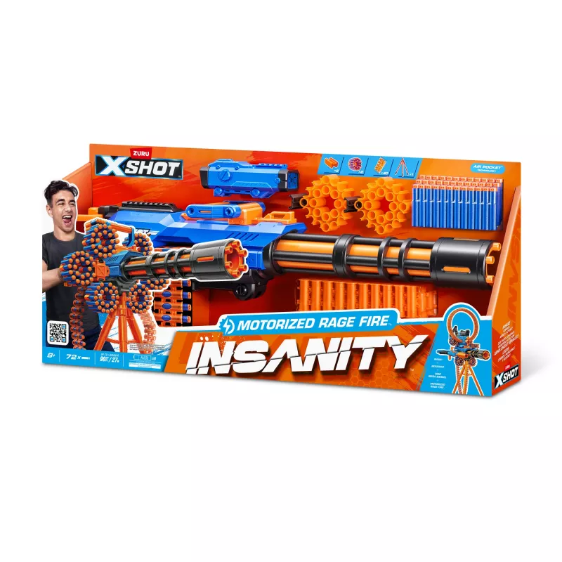 XSHOT Insanity Motoriseeritud Rage Fire (72 noolt) ZURU