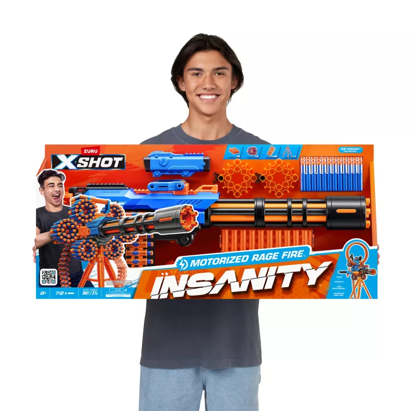 XSHOT Insanity Motoriseeritud Rage Fire (72 noolt) ZURU
