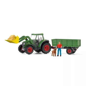 Traktor haagisega Schleich FARM WORLD 42608 Must Roheline Punane Kollane