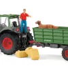 Traktor haagisega Schleich FARM WORLD 42608 Must Roheline Punane Kollane