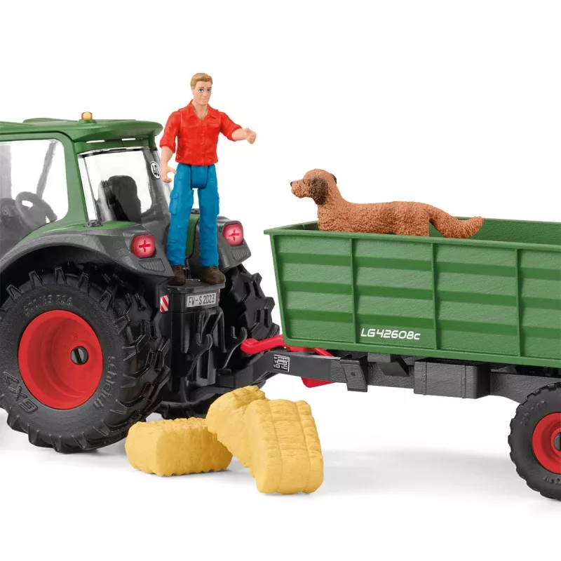 Traktor haagisega Schleich FARM WORLD 42608 Must Roheline Punane Kollane