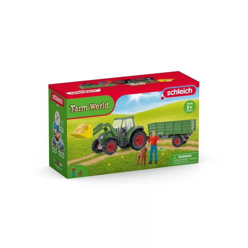 Traktor haagisega Schleich FARM WORLD 42608 Must Roheline Punane Kollane