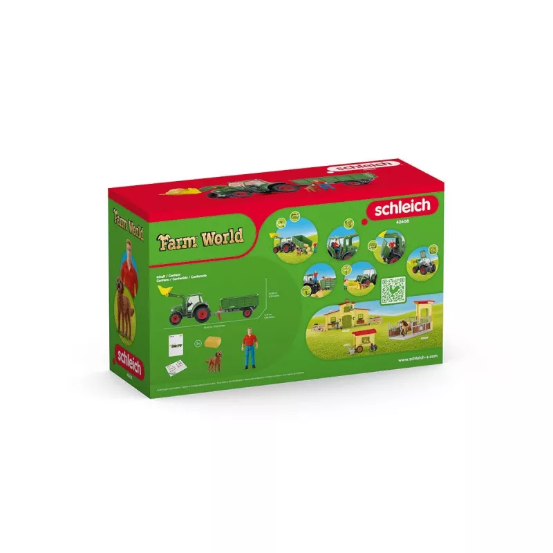 Traktor haagisega Schleich FARM WORLD 42608 Must Roheline Punane Kollane