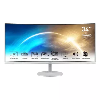 MSI Pro MP341CQWDE arvutimonitor 86,4 cm (34 tolli) 3440 x 1440 pikslit UltraWide Quad HD Valge