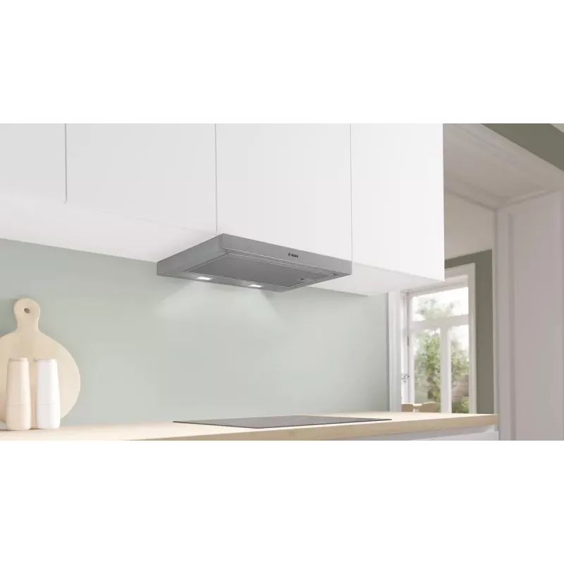 Bosch Serie 2 DFL063W57 pliidikubu Pooleldi sisseehitatud (väljatõmmatav) Metall, Hõbedane 351 m³/h