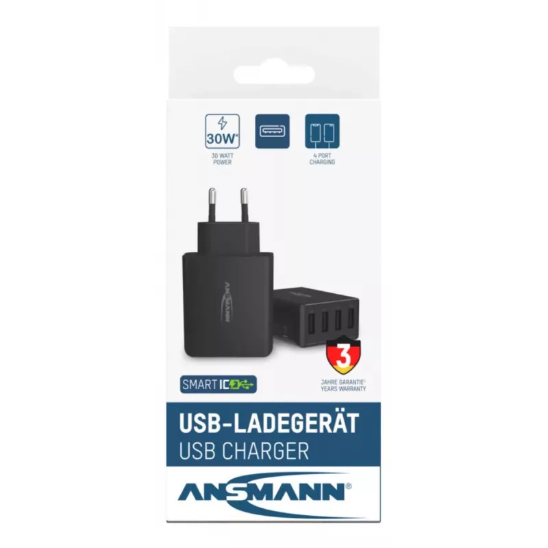 ANSMANN seina-USB-laadija 4 porti