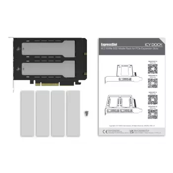 Icy Dock ExpressSlot Elite liidesekaart MB842MP-B — PCIe kuumvahetusega 2,5-tollise ketta adapteripesa, must/hõbedane