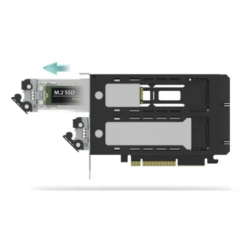 Icy Dock ExpressSlot Elite liidesekaart MB842MP-B — PCIe kuumvahetusega 2,5-tollise ketta adapteripesa, must/hõbedane