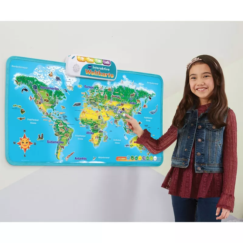 VTech Interaktive Weltkarte, 6 a, Heliga, Vajalikud patareid, AA, Mitmevärviline