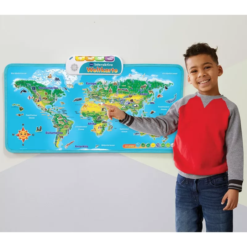 VTech Interaktive Weltkarte, 6 a, Heliga, Vajalikud patareid, AA, Mitmevärviline
