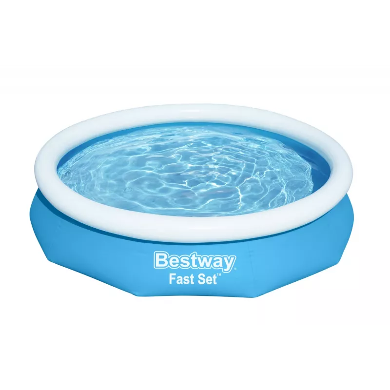 Bestway Fast Set ümmargune täispuhutav basseinikomplekt 3,05 m x 66 cm, 3200 L, Täispuhutav bassein, Laps ja täiskasvanu, Sinine, Valge, 9,26 kg