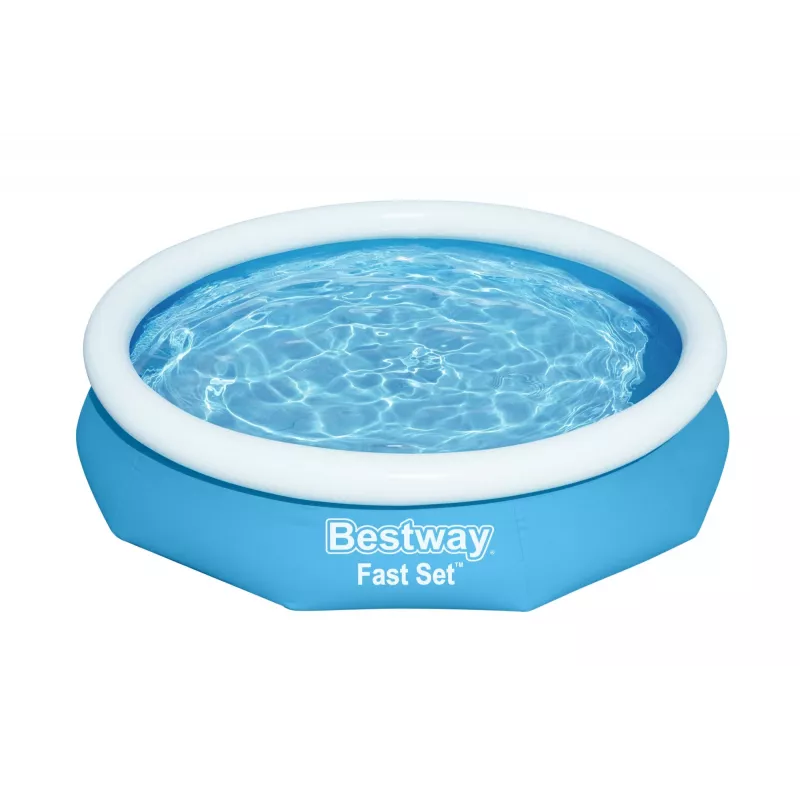 Bestway Fast Set ümmargune täispuhutav basseinikomplekt 3,05 m x 66 cm, 3200 L, Täispuhutav bassein, Laps ja täiskasvanu, Sinine, Valge, 9,26 kg