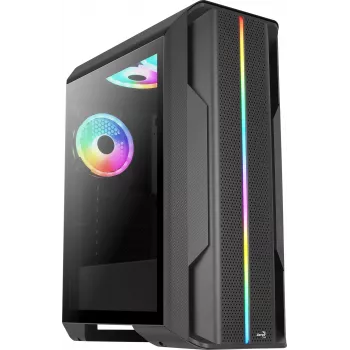 Aerocool SPLINTER DUO ATX mängukorpus 3x ARGB 12 cm ventilaatorit + eesmine võrk