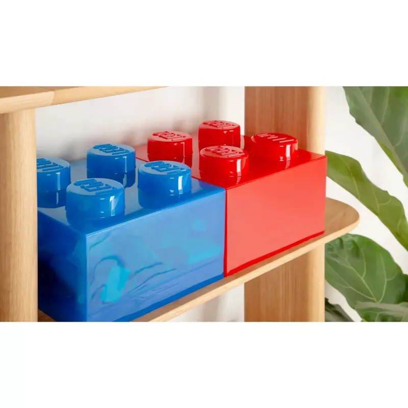 Hoiukarp Room Copenhagen LEGO Storage Brick 4 Top Lid Glitter — sinine/läbipaistev