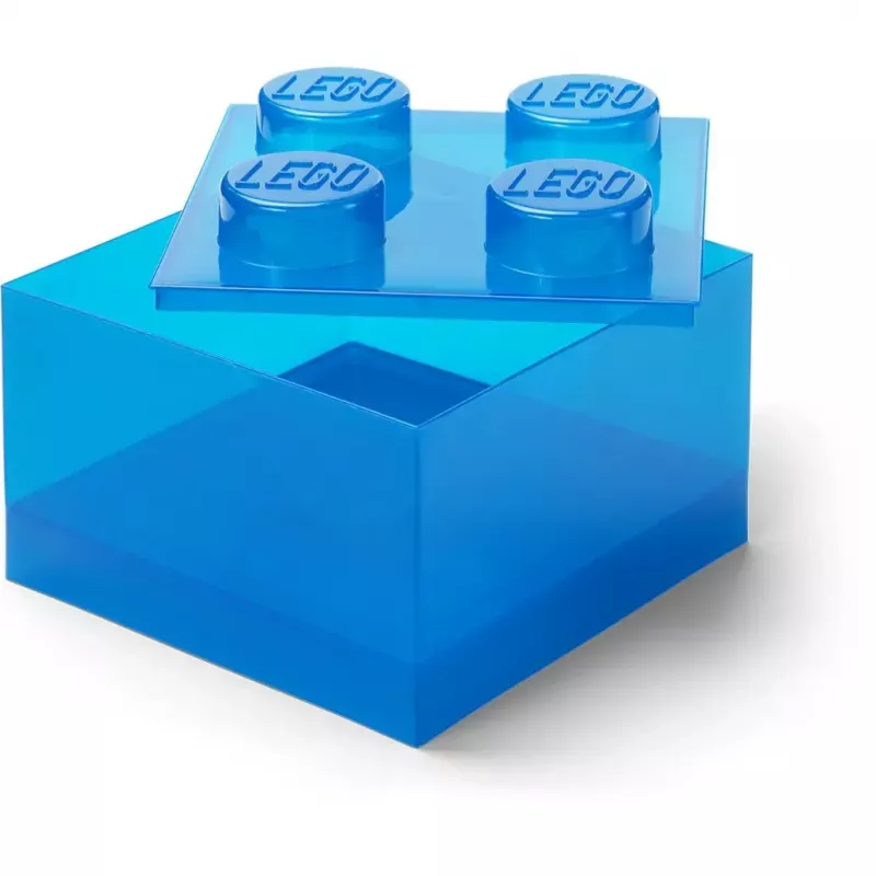 Hoiukarp Room Copenhagen LEGO Storage Brick 4 Top Lid Glitter — sinine/läbipaistev