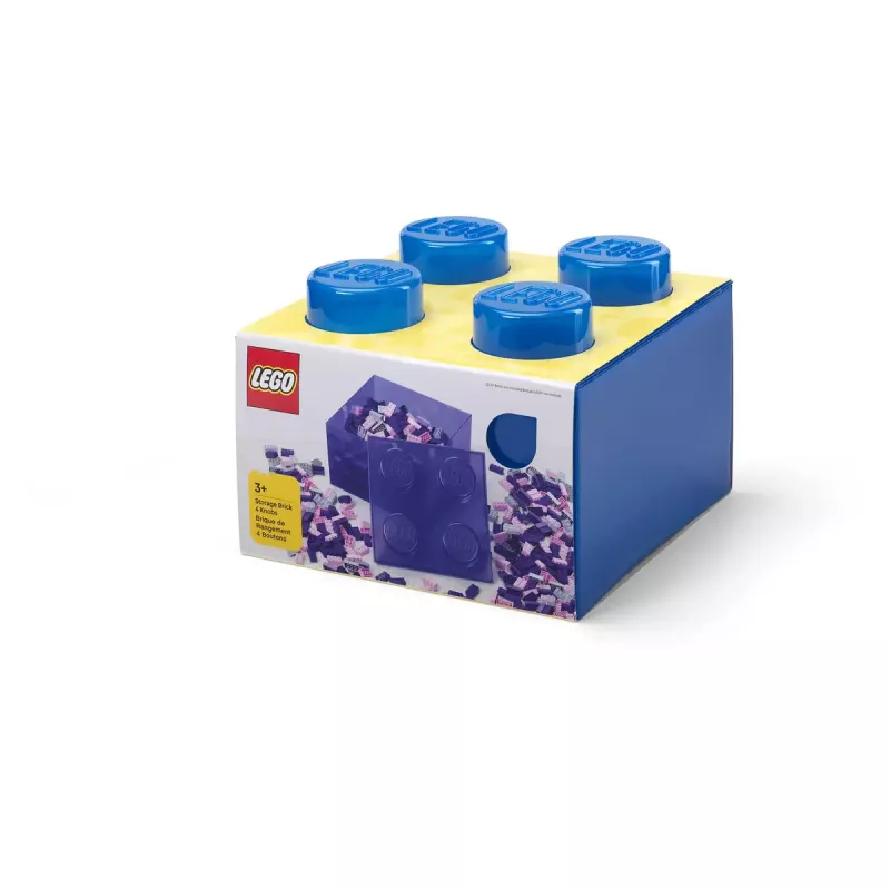 Hoiukarp Room Copenhagen LEGO Storage Brick 4 Top Lid Glitter — sinine/läbipaistev