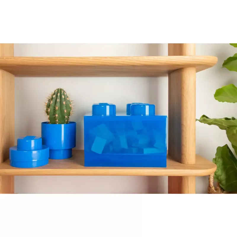 Hoiukarp Room Copenhagen LEGO Storage Brick 4 Top Lid Glitter — sinine/läbipaistev