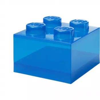 Hoiukarp Room Copenhagen LEGO Storage Brick 4 Top Lid Glitter — sinine/läbipaistev