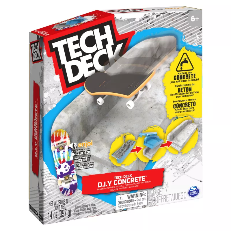 Tech Deck DIY Concrete korduvkasutatav modelleerimismängukomplekt eksklusiivse Enjoi sõrmelauaga, käsipuu, vormid, rula park, laste mänguasi poistele ja tüdrukutele alates 6. eluaastast
