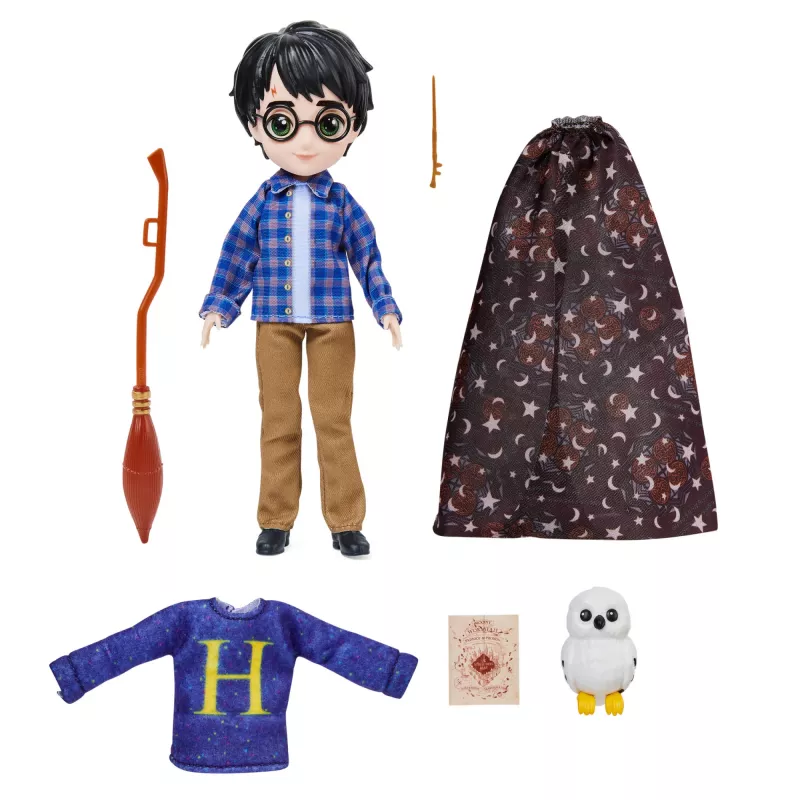 Wizarding World Harry Potter, 8-tolline Harry Potteri nuku kingikomplekt nähtamatust muutva keebiga ja 5 nuku aksessuaariga, laste mänguasjad alates 6. eluaastast