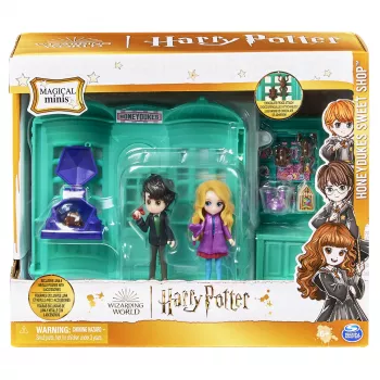 Wizarding World Harry Potter, Magical Minis Honeydukes maiustustepood 2 eksklusiivse figuuri ja 5 aksessuaariga, mänguasjad lastele alates 6. eluaastast