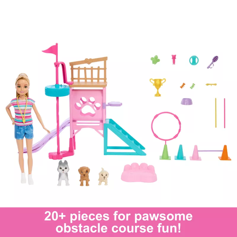 Barbie and Stacie to the Rescue kutsikate mänguväljaku komplekt nuku, 3 koerafiguuri ja aksessuaaridega