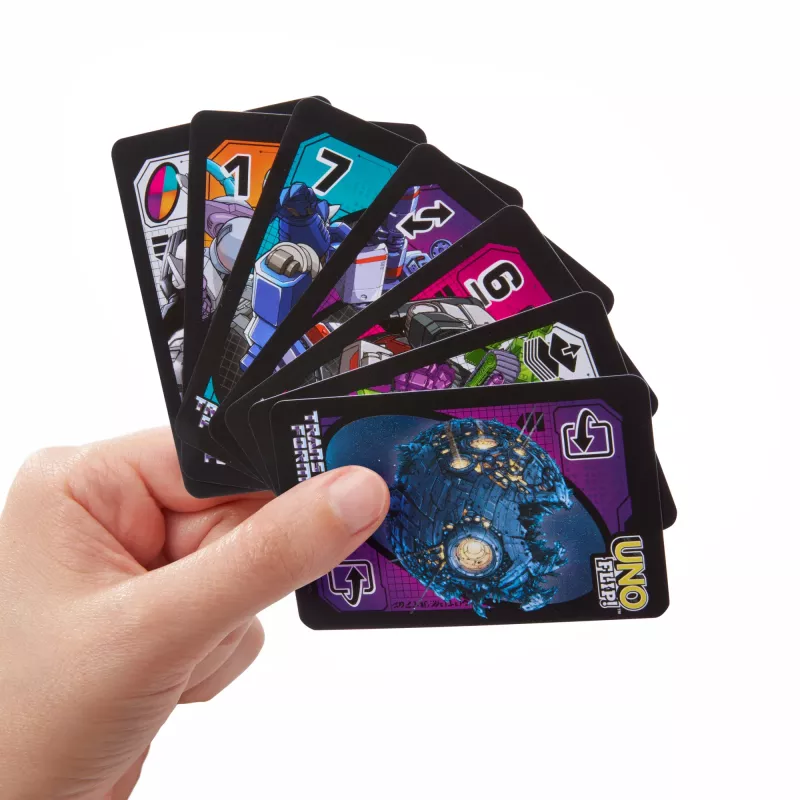 Games UNO Flip Transformers kaardimäng lastele ja pereõhtuteks