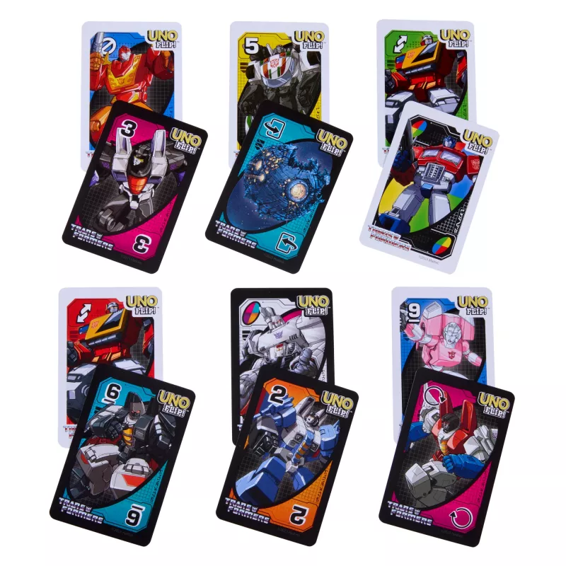 Games UNO Flip Transformers kaardimäng lastele ja pereõhtuteks