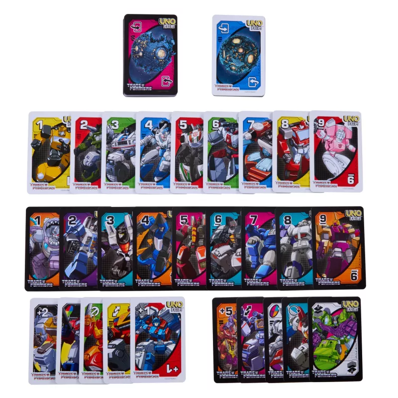 Games UNO Flip Transformers kaardimäng lastele ja pereõhtuteks