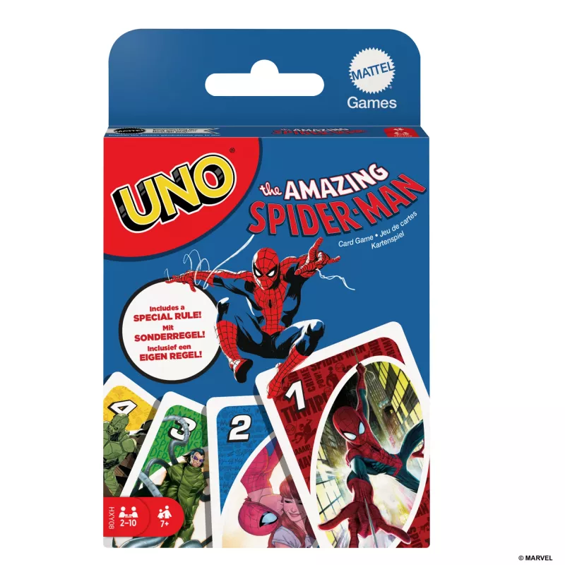 Mängud UNO The Amazing Spider-Man kaardimäng lastele, täiskasvanutele ja pereõhtuteks Marvel Comicu sarjast