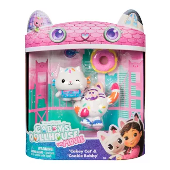 Gabby nukumaja: Film, Cakey Cat ja Cookie Bobby, mängufiguuride komplekt 2 tarvikuga, laste mänguasjad tüdrukutele ja poistele alates 3. eluaastast