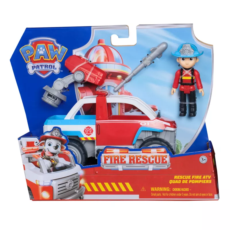 Mängusõiduk Spin Master Paw Patrol Fire Rescue Ryderi päästeauto droonilaskuri ja Ryderi figuuriga