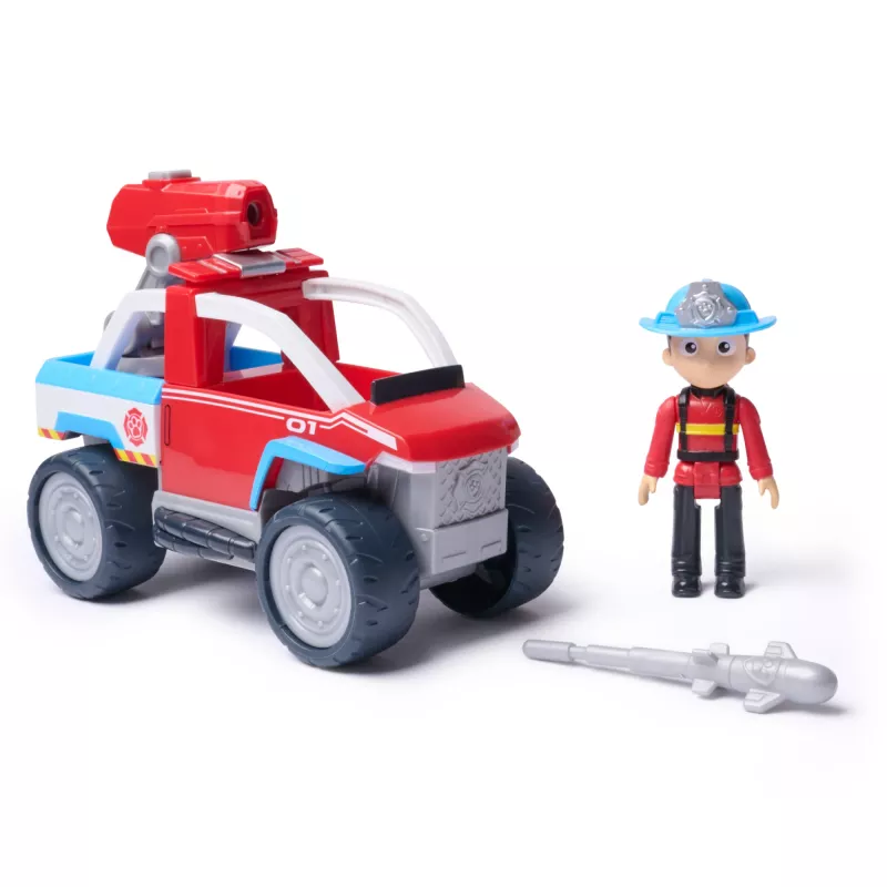 Mängusõiduk Spin Master Paw Patrol Fire Rescue Ryderi päästeauto droonilaskuri ja Ryderi figuuriga