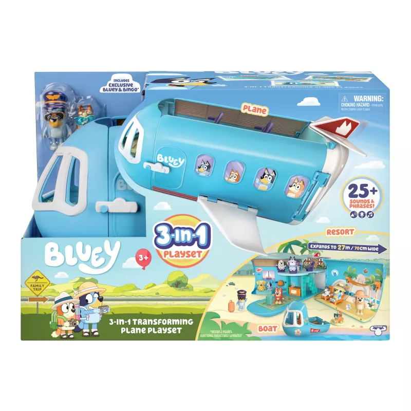 Moose Toys Bluey 3 in 1 lennukimängukomplekt mitmevärviline